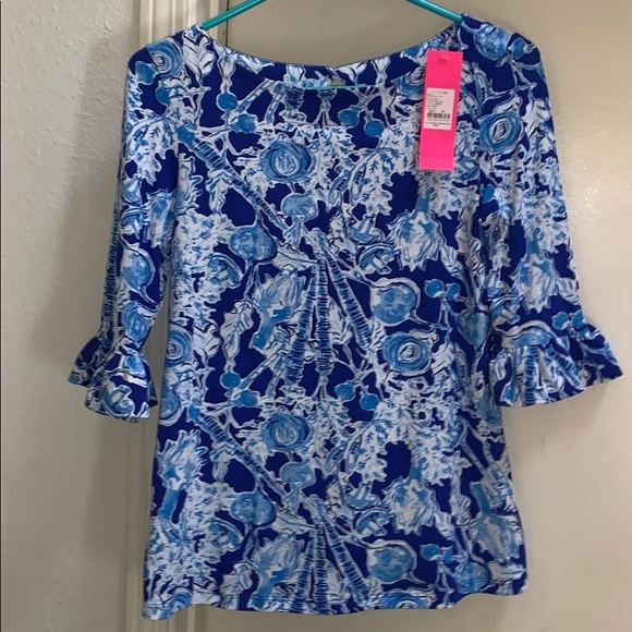lilly pulitzer waverly ruffle top